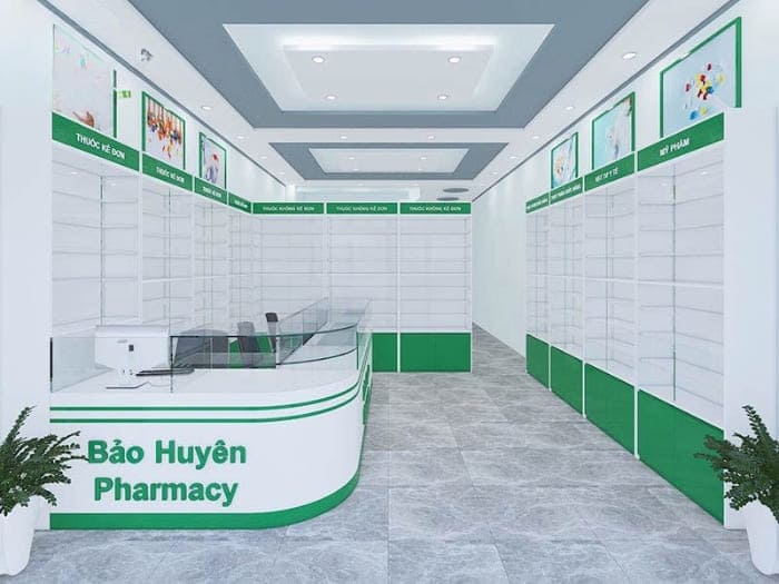 Thiết kế nhà thuốc hiện đại với không gian rộng rãi, khoa học