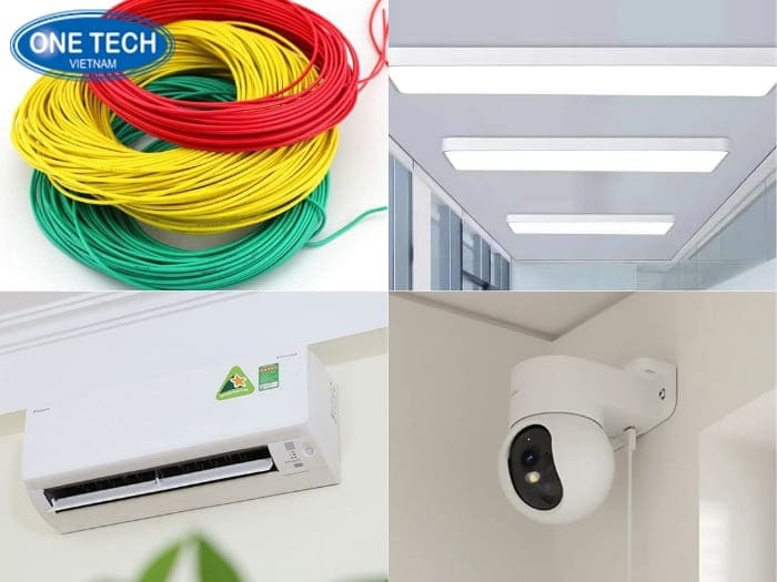 Lắp đặt hệ thống điện, điều hòa, camera trong siêu thị