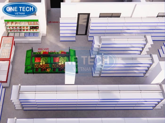 Mẫu thiết kế siêu thị 100m2 phổ thông 03