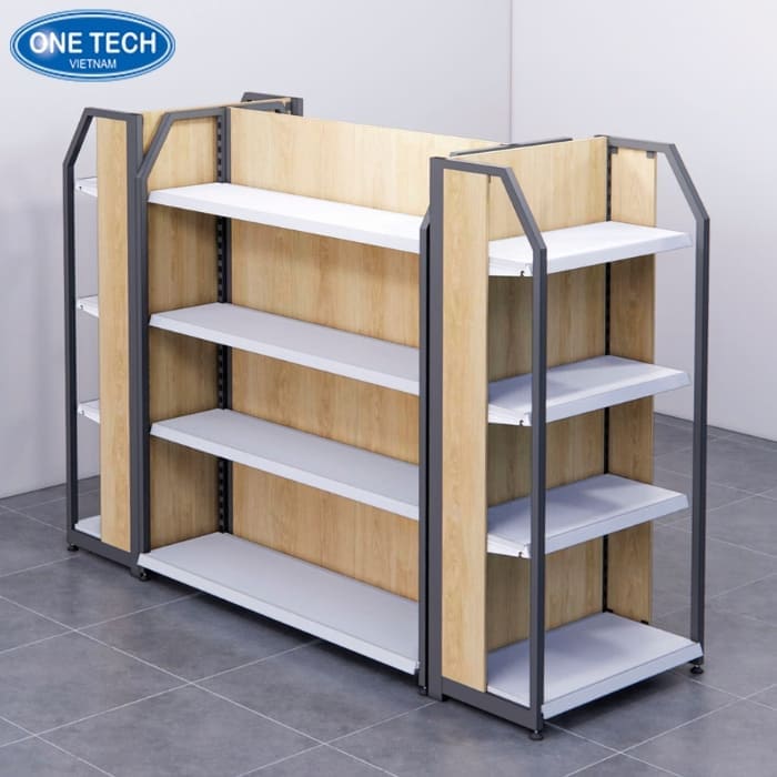 Kệ gỗ phối màu bắt mắt