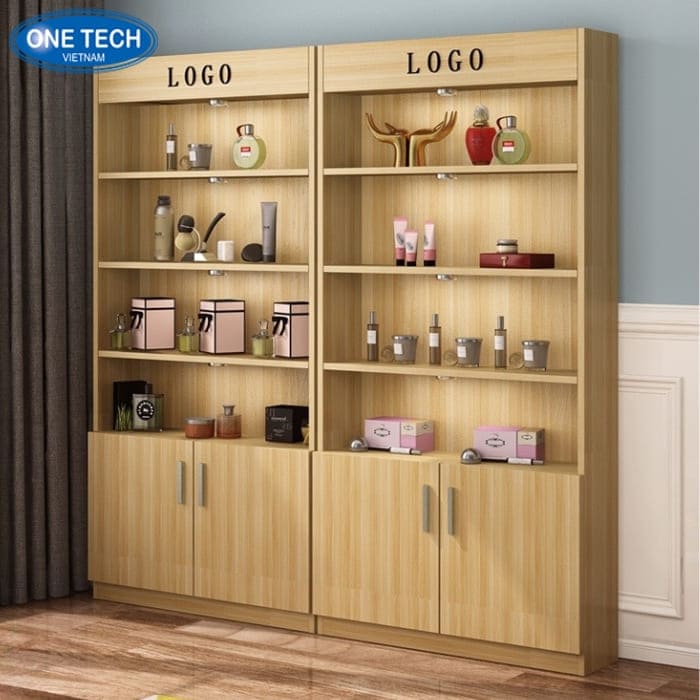 Kệ gỗ phối tủ tiện lợi