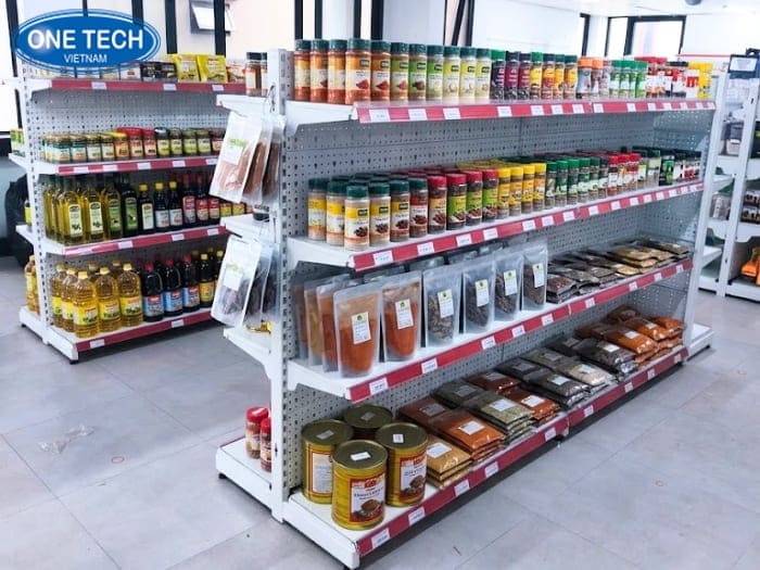 Kệ lưng tôn chắc chắn trưng bày gia vị