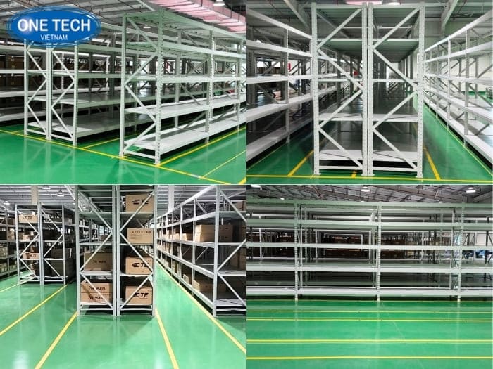 Kệ trung tải màu xám cho kho hàng