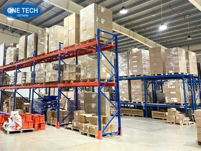 Kệ để hàng 2 tầng hạng nặng, tích hợp pallet