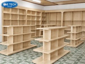 Kệ gỗ tại Nha Trang ứng dụng trưng bày hàng cao cấp