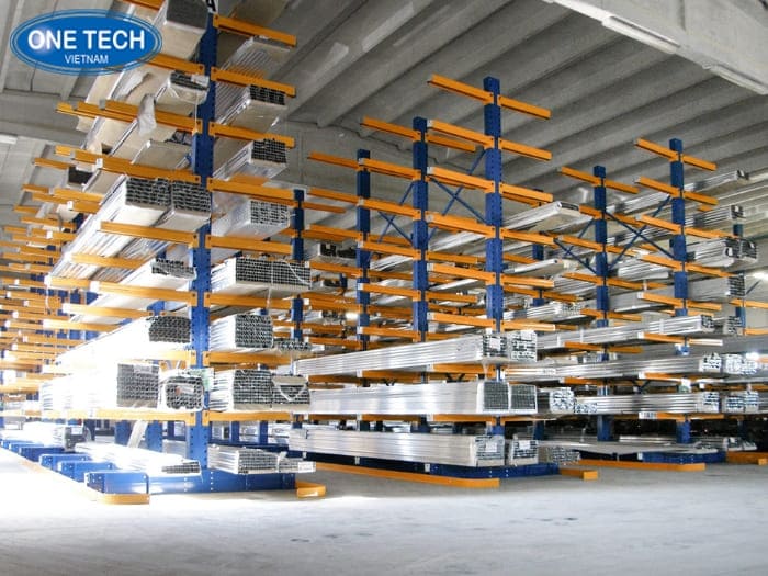 Kệ tay đỡ lưu trữ hàng dài kho 500m2