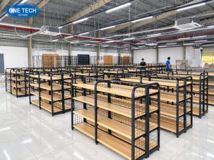 Kệ gỗ phối lưng lưới thông thoáng, đa năng