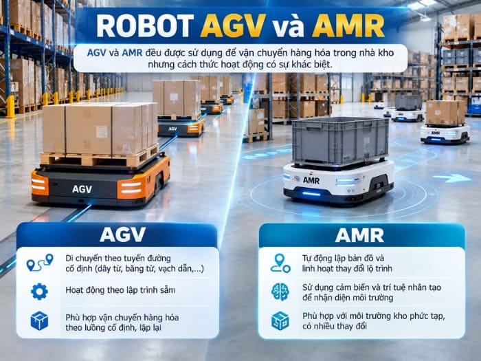 Robot AGV và AMR