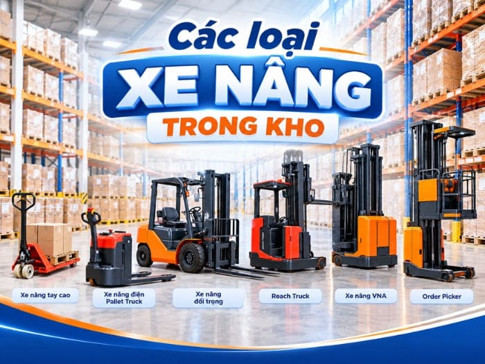 Các loại xe nâng trong kho từ đơn giản đến thông minh