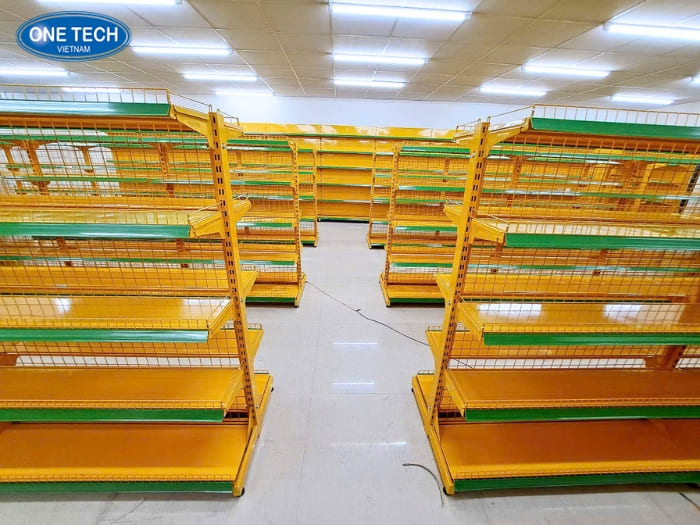 Kệ bày hàng siêu thị 1m2 phối mâm tôn