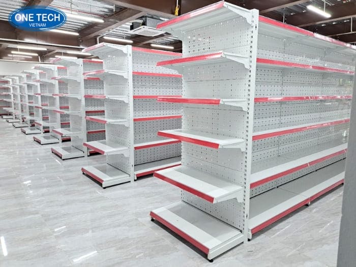 Kệ siêu thị 6 tầng lưng tôn đục lỗ